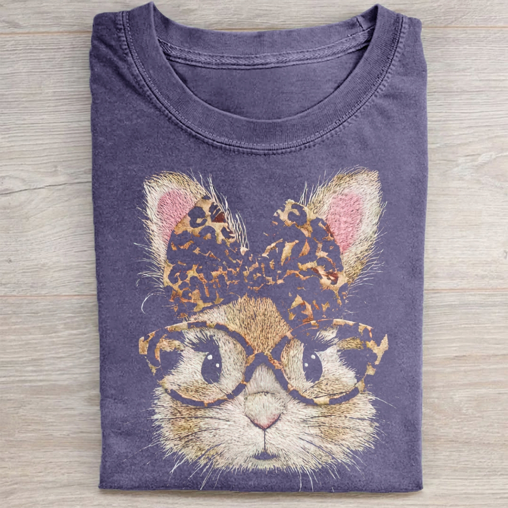 Retro Happy Easter Bunny Washed Tee