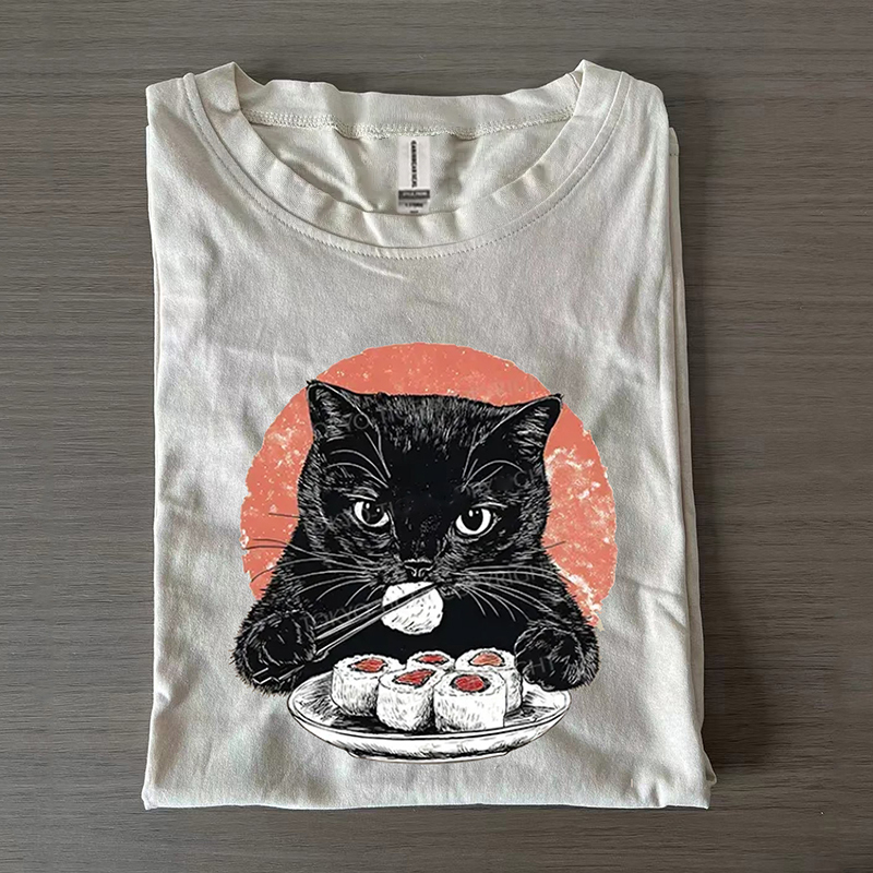 Cat Eating Delicious Sushi T-shirt