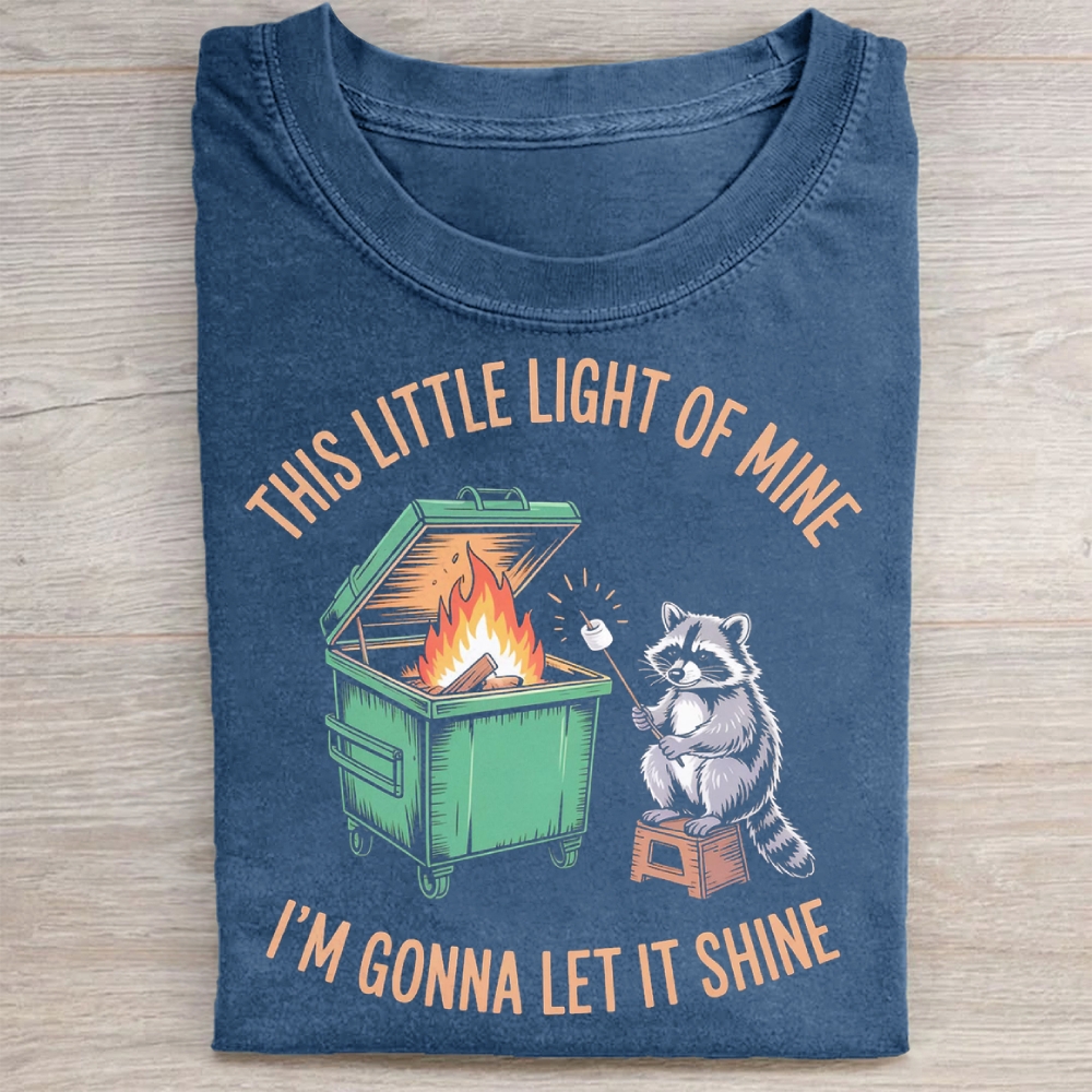 Dumpster Fire Raccoon Washed Tee