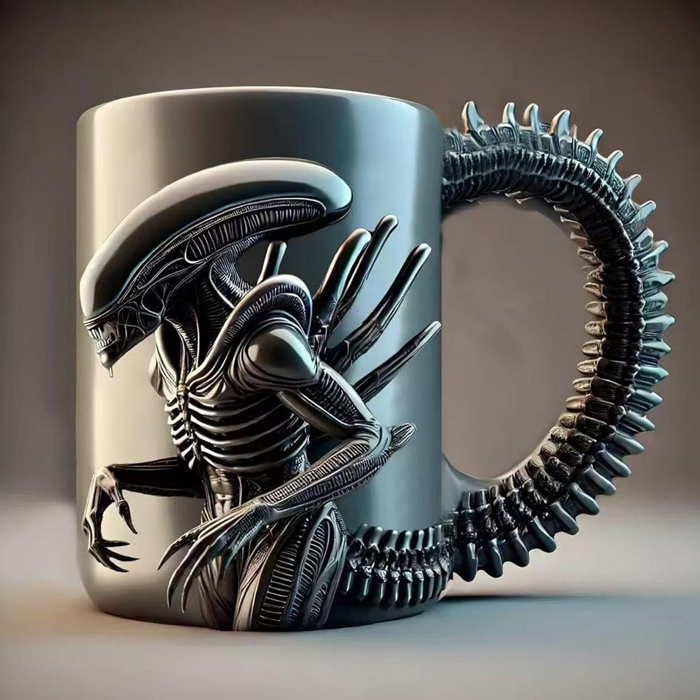 3D Personalized Alien-Shaped Stainless Steel Coffee Mug