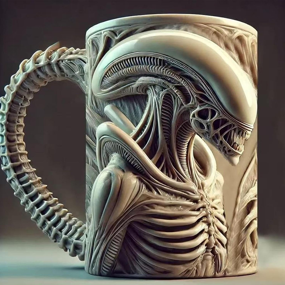 3D Personalized Alien-Shaped Stainless Steel Coffee Mug
