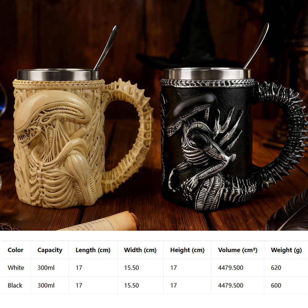 3D Personalized Alien-Shaped Stainless Steel Coffee Mug