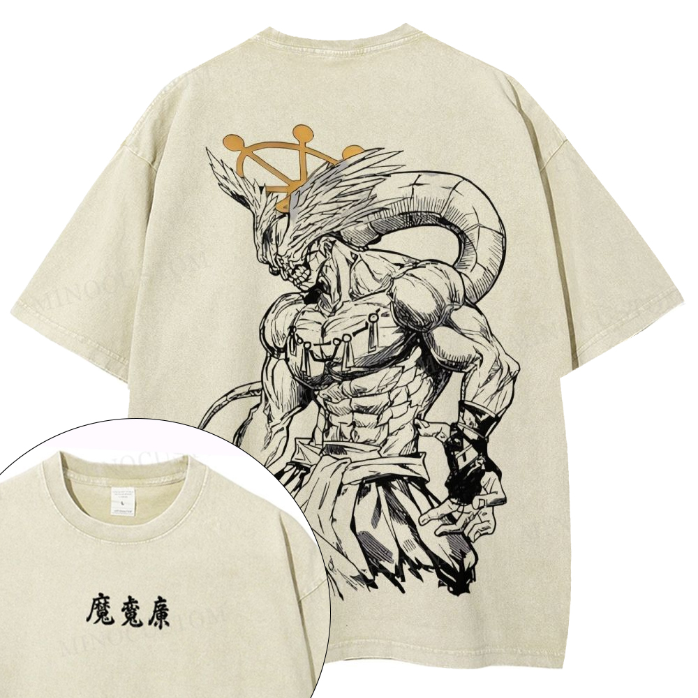 Retro Gothic Anime Washed T-Shirt 