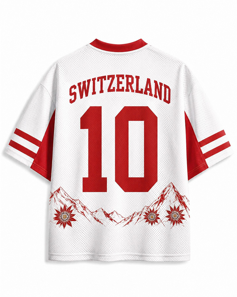  Personalized Switzerland Soccer Mesh Jersey