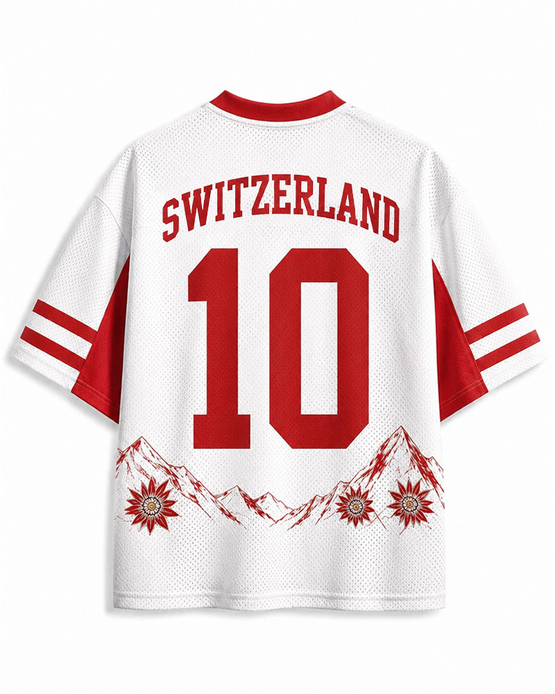  Personalized Switzerland Soccer Mesh Jersey
