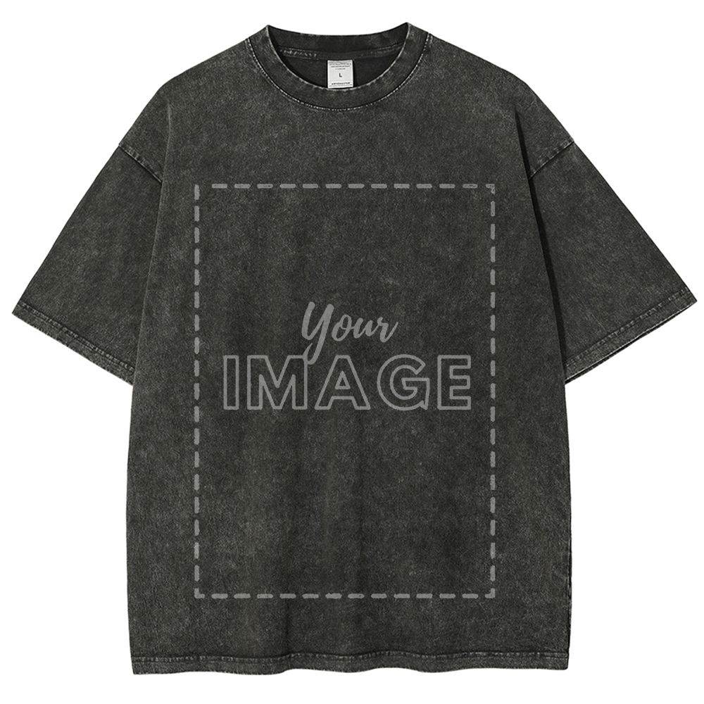 Customized Retro Style  Washed T-Shirt (Editable Preview)
