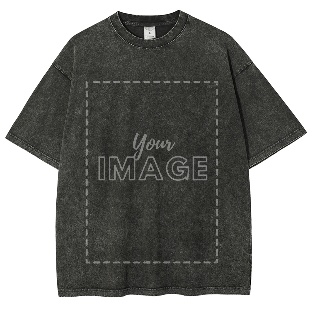 Customized Retro Style  Washed T-Shirt (Editable Preview)