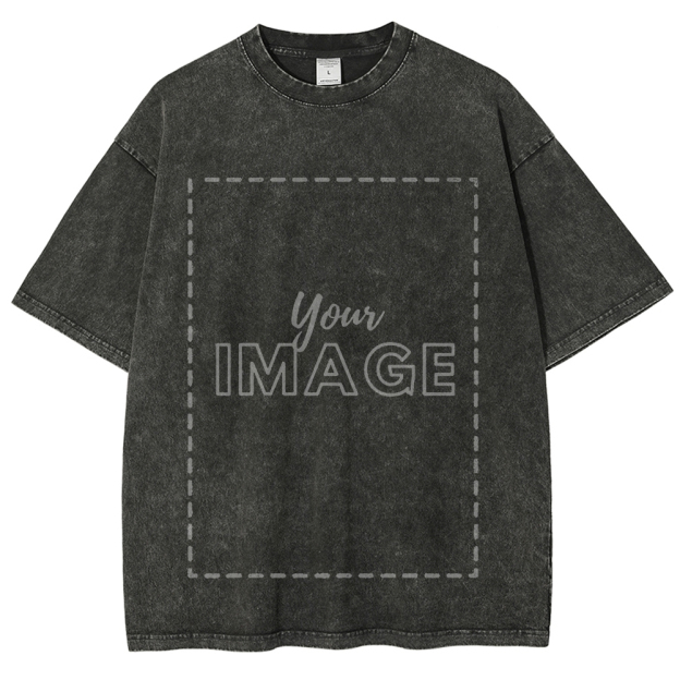 Customized Retro Style  Washed T-Shirt (Editable Preview)