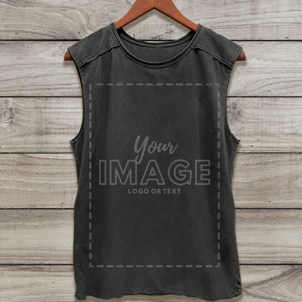 Customized Retro Style  Washed Tank Top 