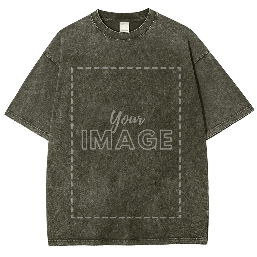 Customized Retro Style  Washed T-Shirt (Editable Preview)
