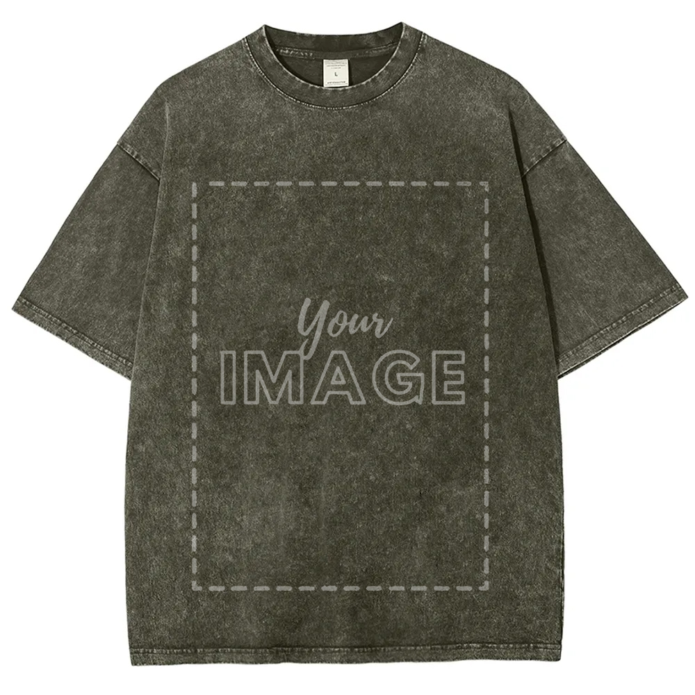 Customized Retro Style  Washed T-Shirt (Editable Preview)