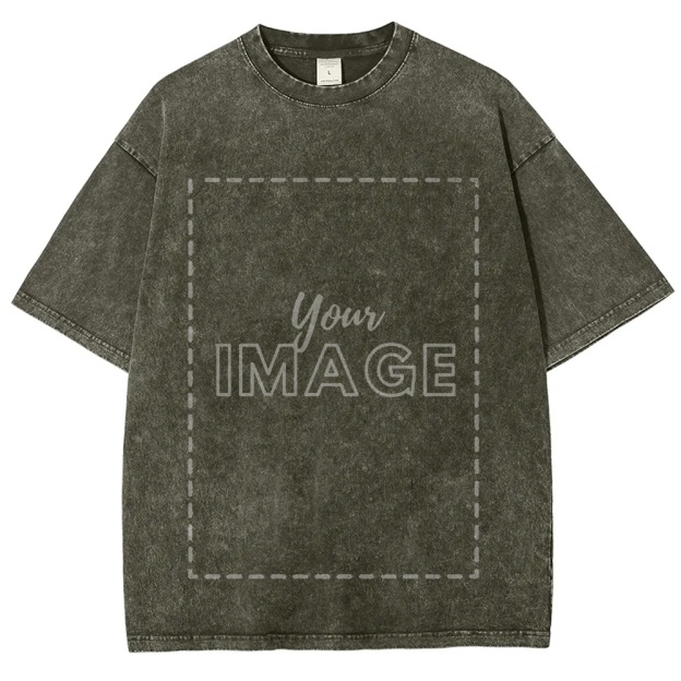 Customized Retro Style  Washed T-Shirt (Editable Preview)