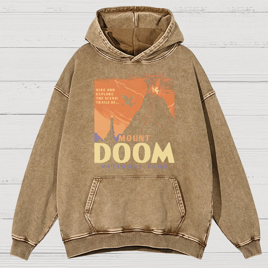 Mount Doom National Park Vintage Distressed Hoodie