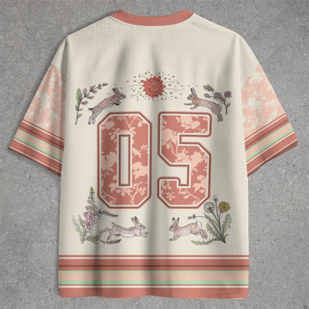 Dark Twin Rabbits Floral Vintage Jersey Shirts