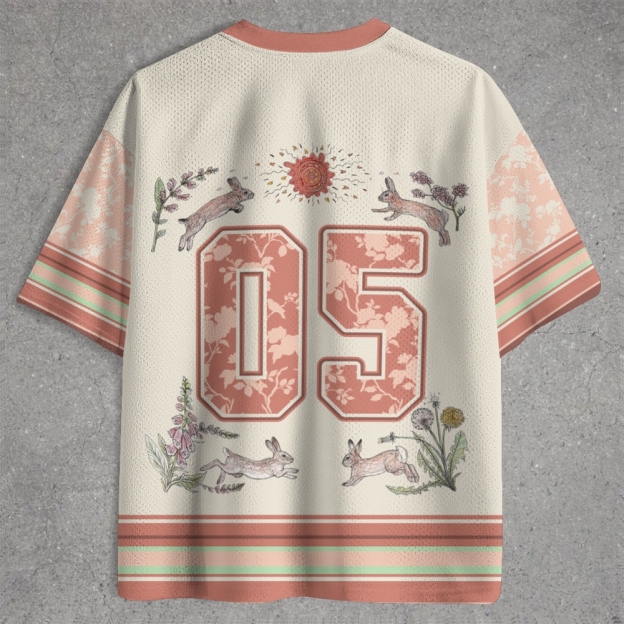 Dark Twin Rabbits Floral Vintage Jersey Shirts