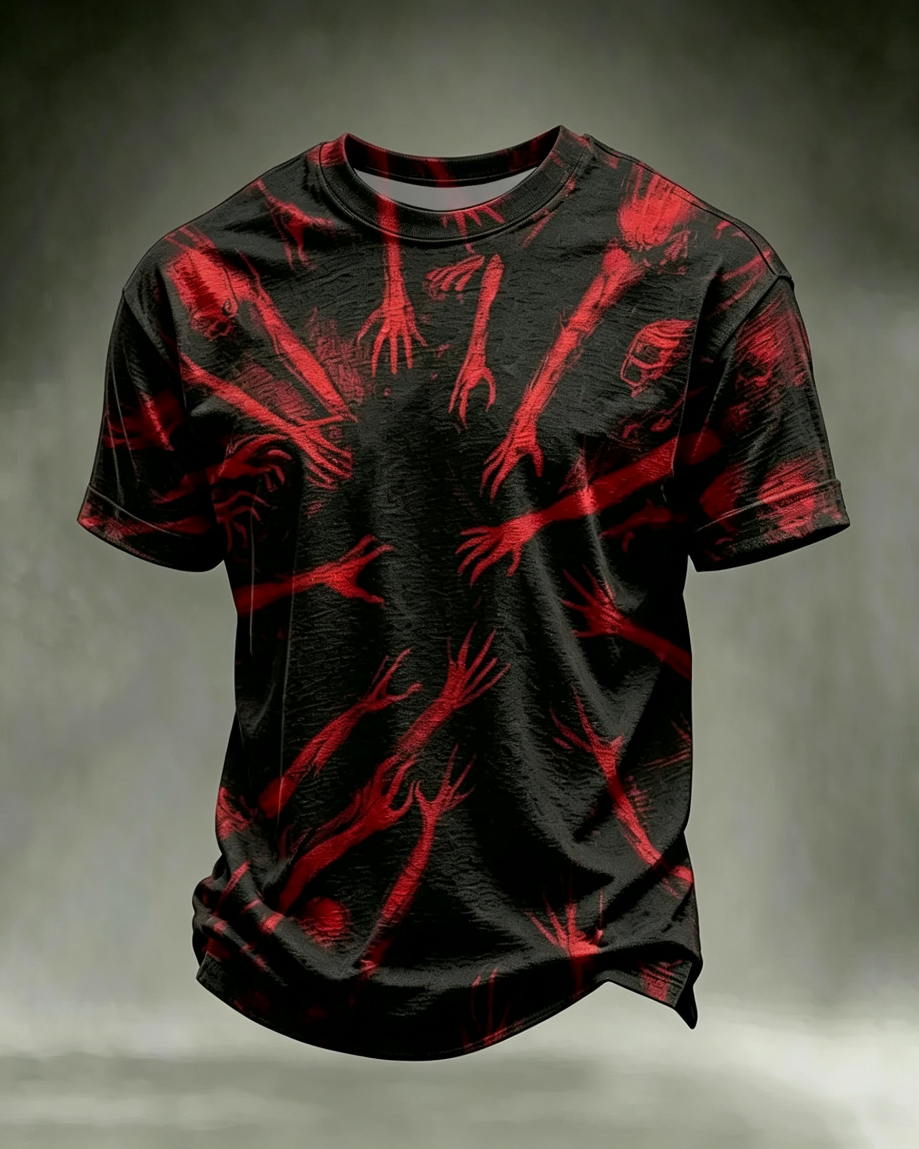Men's Retro Halloween Theme Skull Print T-shirt