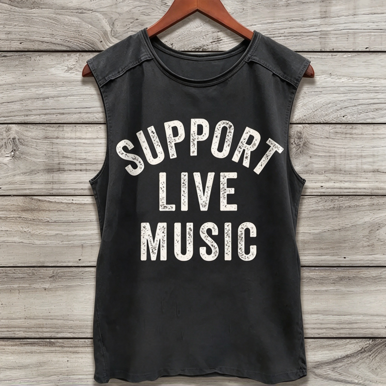 Support Live Music, Concert Festival, Musicians Music Lovers Pin Washed Vest