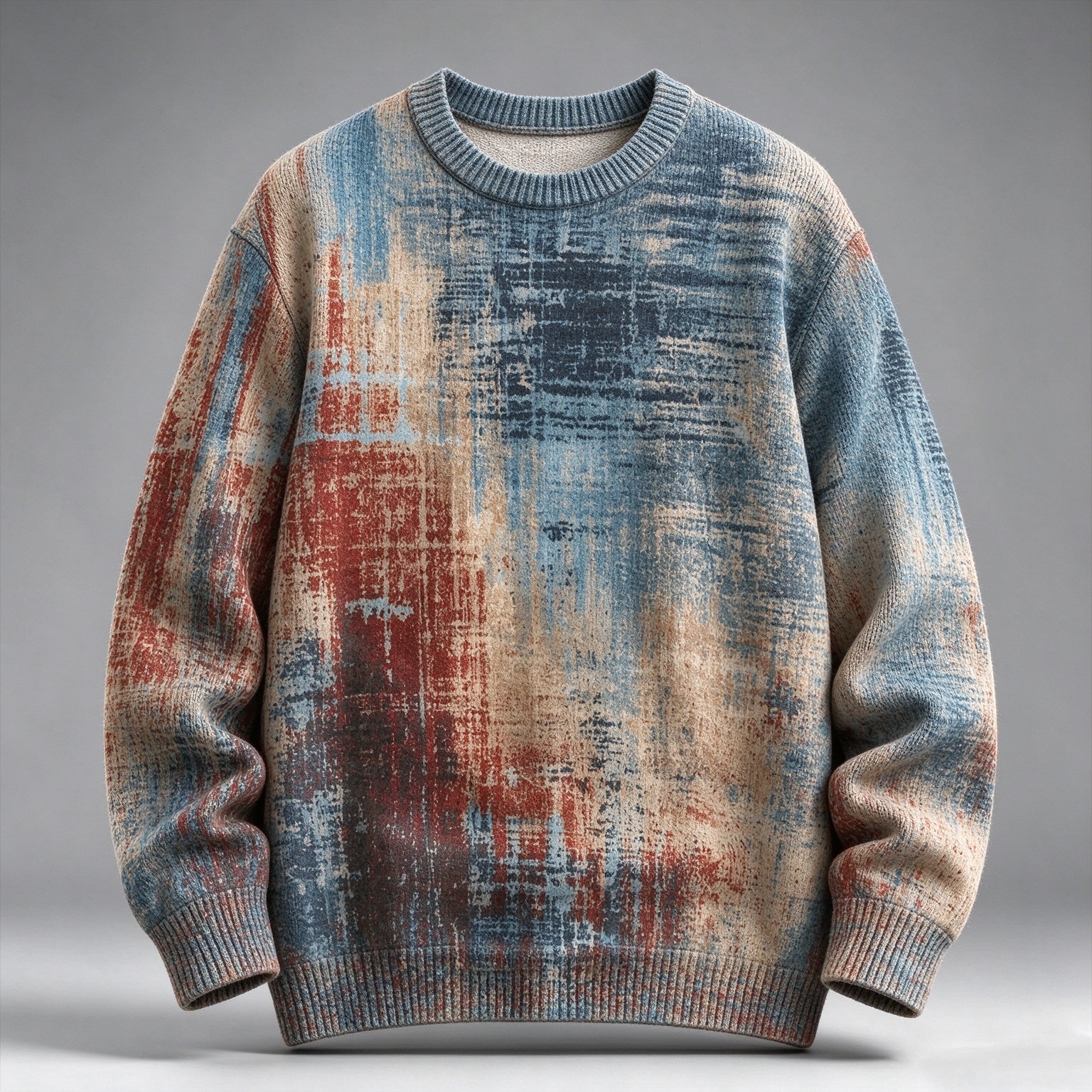 Men's Retro Retro Geometry Ethnic Pattern Art Crew Neck Sweater