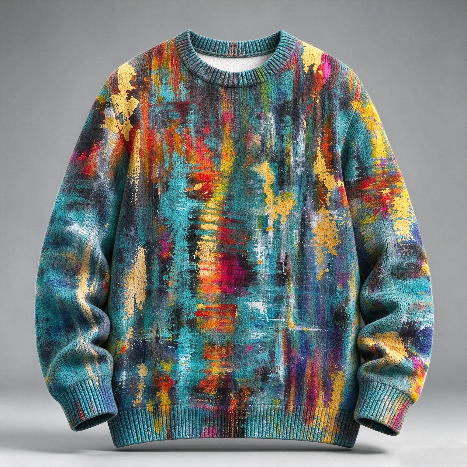 Men's Vintage Tribal Ethnic Pattern Art Crew Neck Sweater