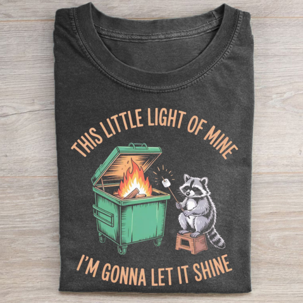 Dumpster Fire Raccoon Washed Tee