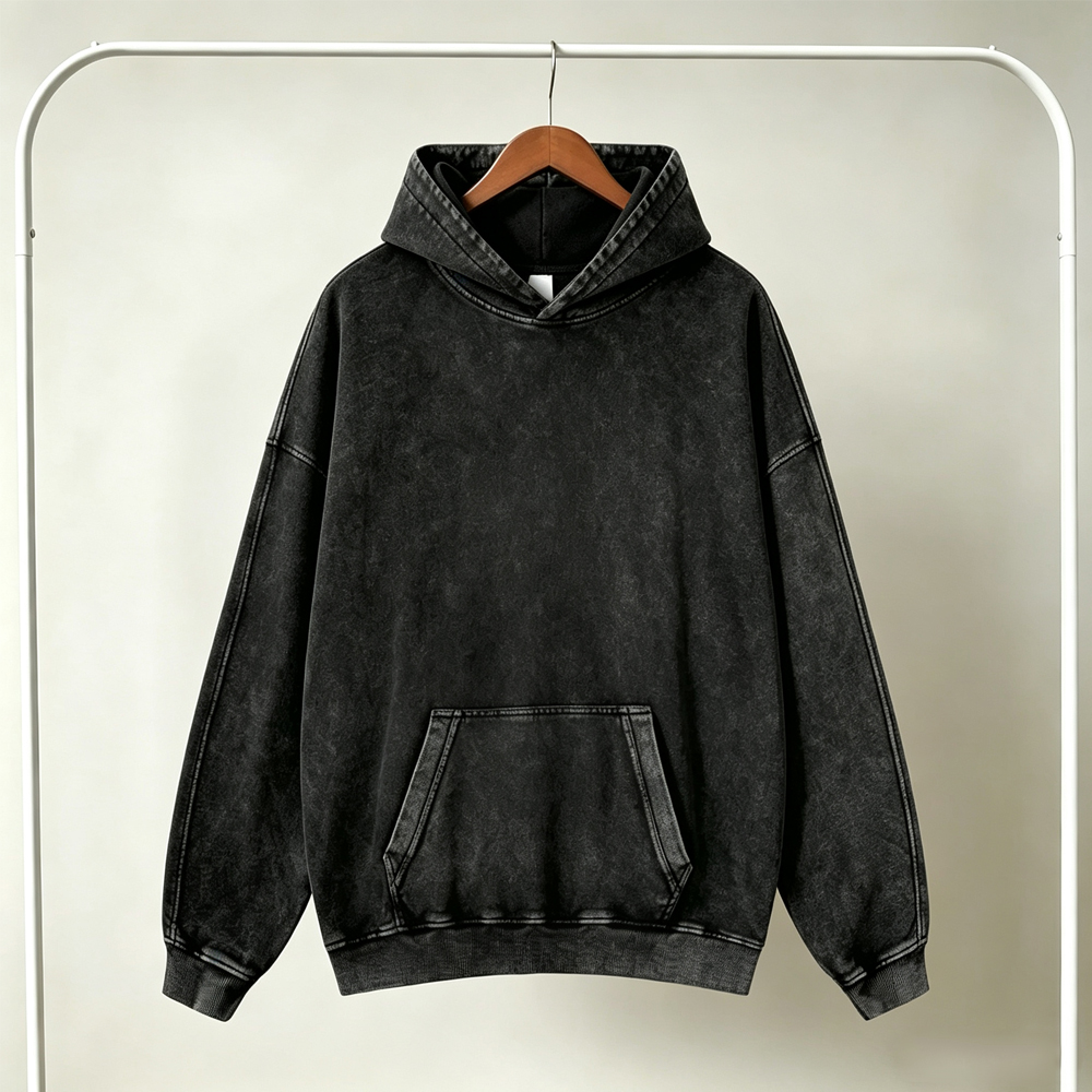 Solid Color Retro Washed Hoodies