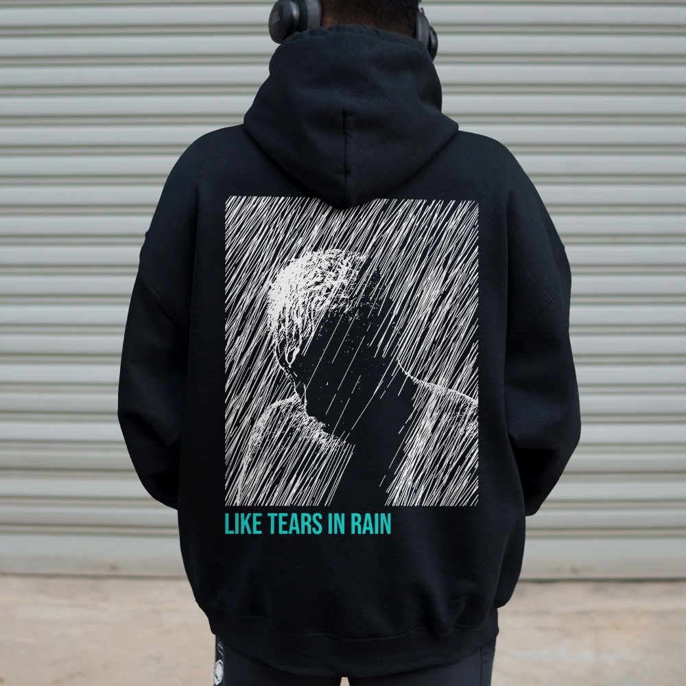 Like Tears In Rain Geek Printed Back Cotton Hoodie