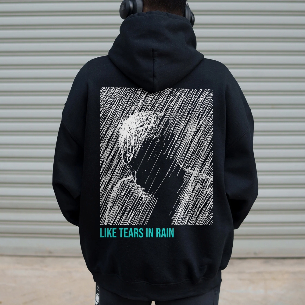Like Tears In Rain Geek Printed Back Cotton Hoodie