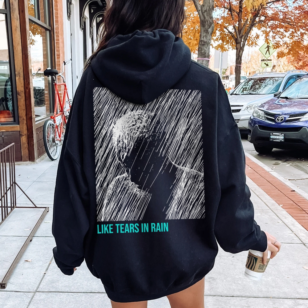 Like Tears In Rain Geek Printed Back Cotton Hoodie