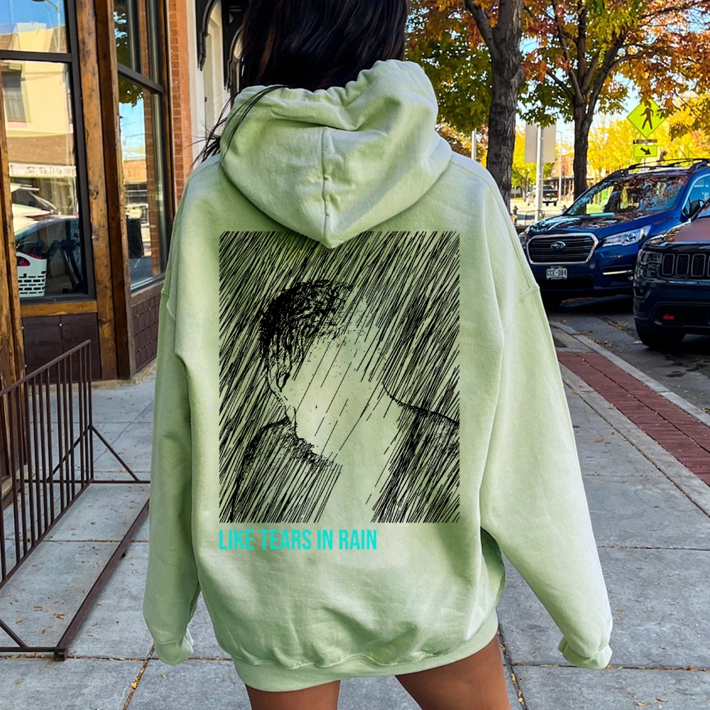 Like Tears In Rain Geek Printed Back Cotton Hoodie