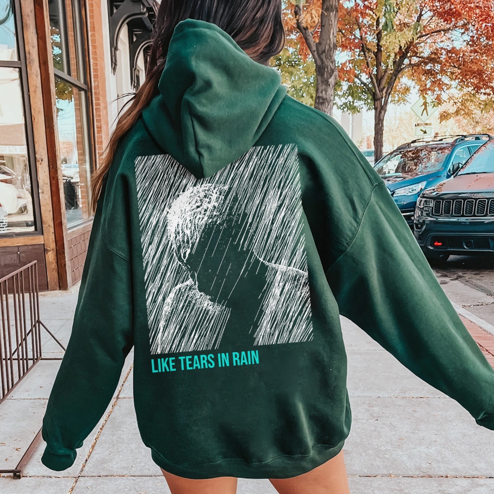 Like Tears In Rain Geek Printed Back Cotton Hoodie