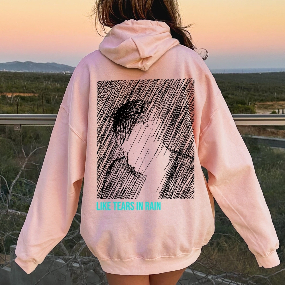 Like Tears In Rain Geek Printed Back Cotton Hoodie