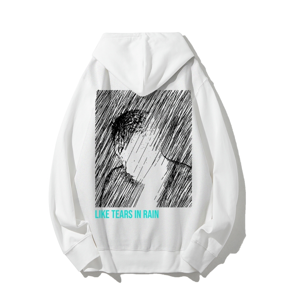 Like Tears In Rain Geek Printed Back Cotton Hoodie