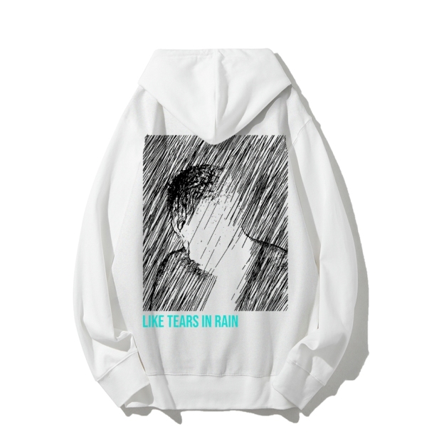 Like Tears In Rain Geek Printed Back Cotton Hoodie