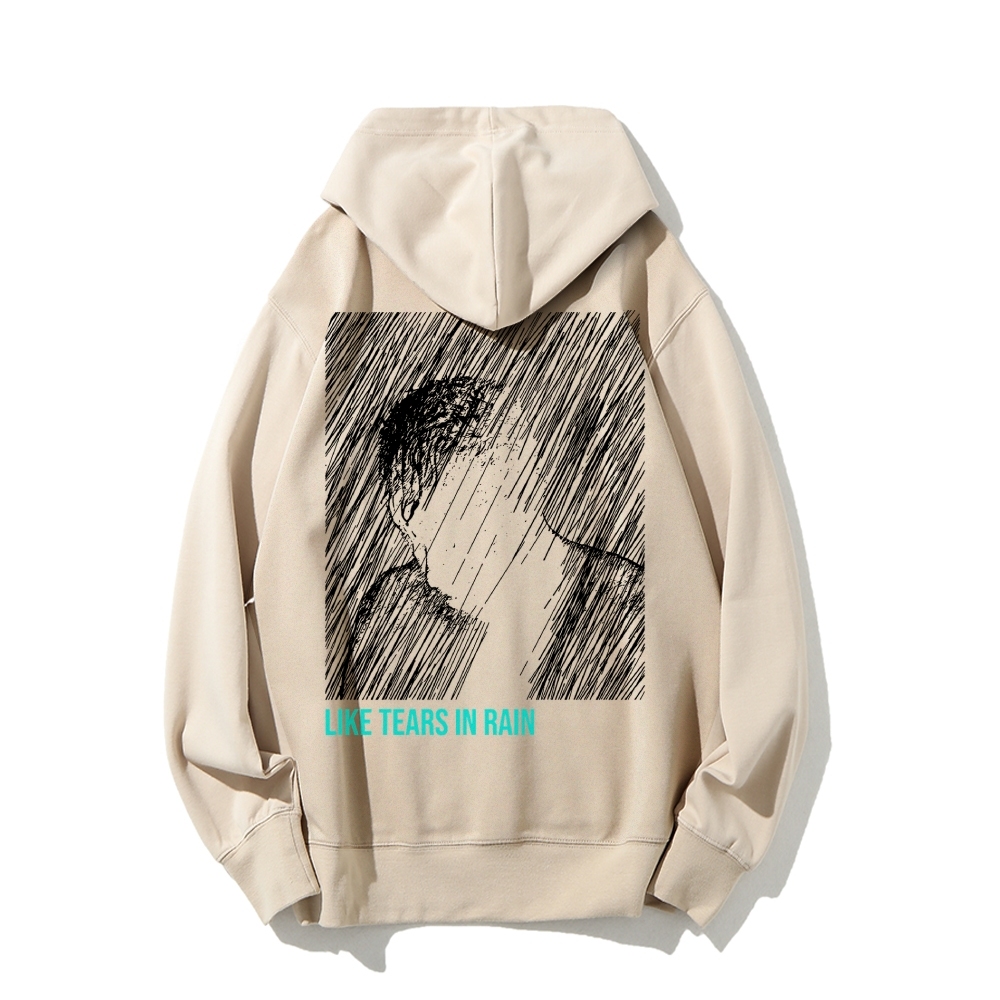 Like Tears In Rain Geek Printed Back Cotton Hoodie
