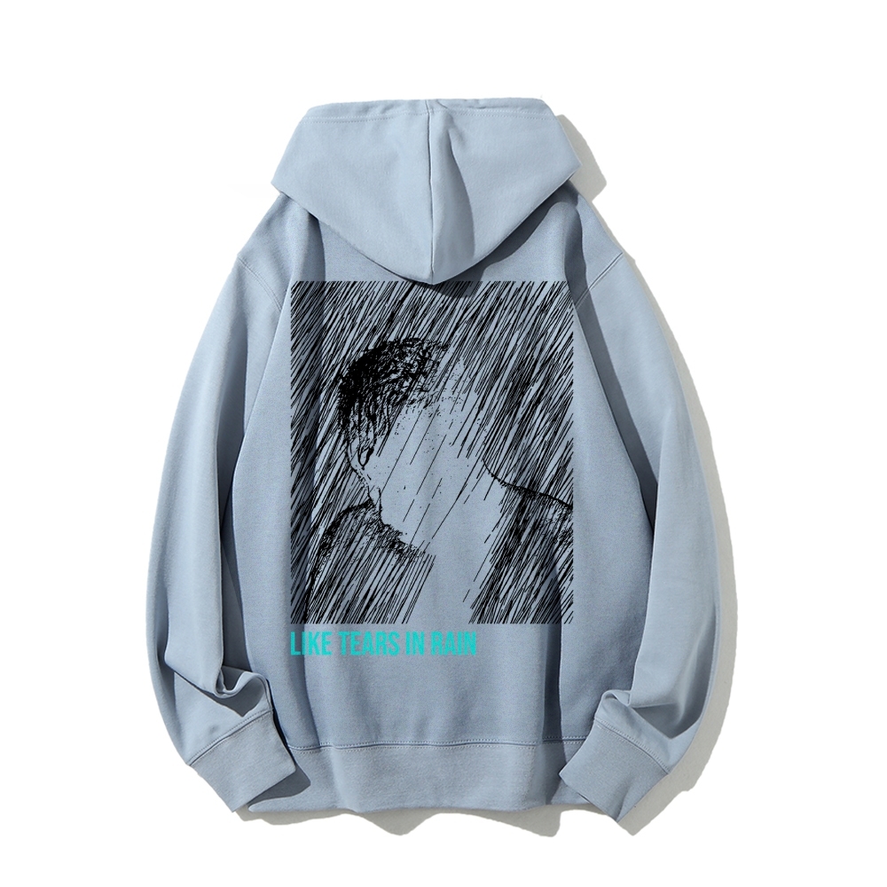 Like Tears In Rain Geek Printed Back Cotton Hoodie