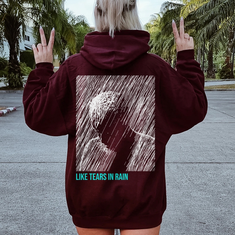 Like Tears In Rain Geek Printed Back Cotton Hoodie