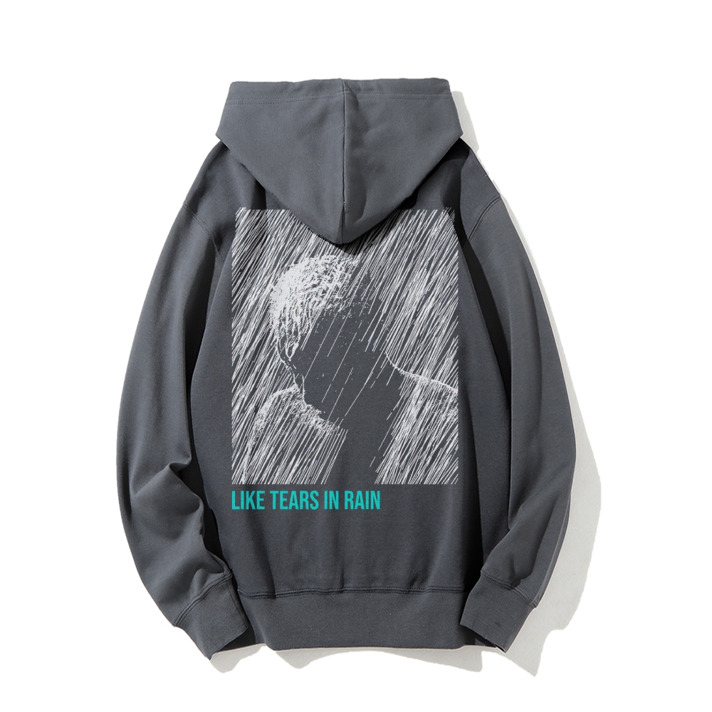 Like Tears In Rain Geek Printed Back Cotton Hoodie
