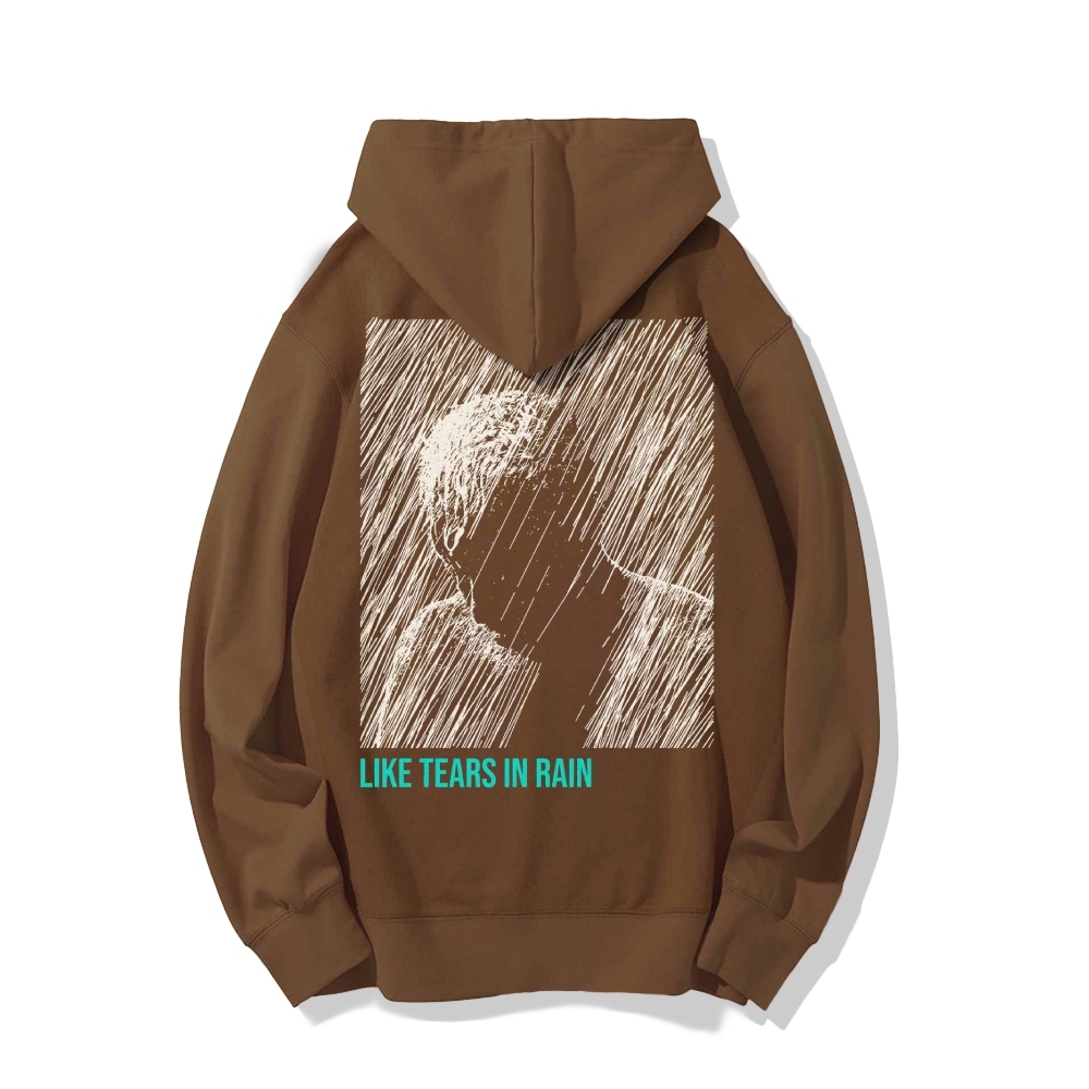 Like Tears In Rain Geek Printed Back Cotton Hoodie