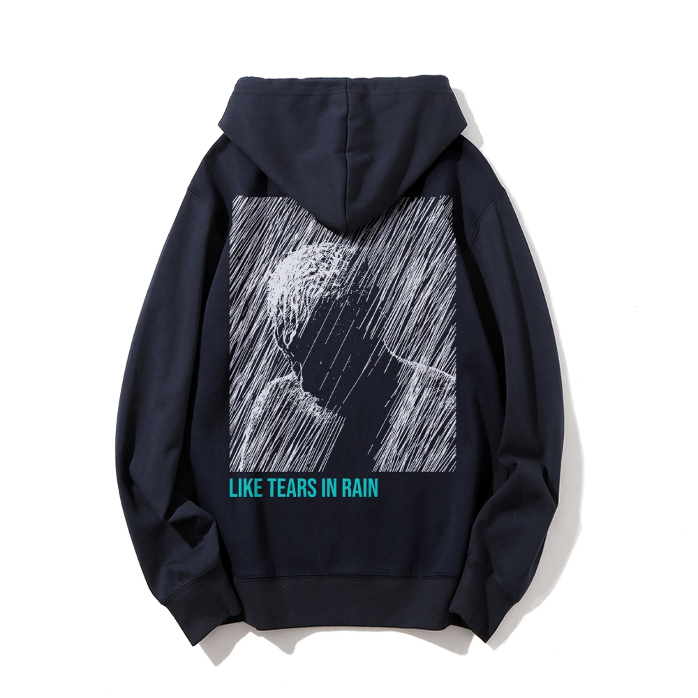 Like Tears In Rain Geek Printed Back Cotton Hoodie