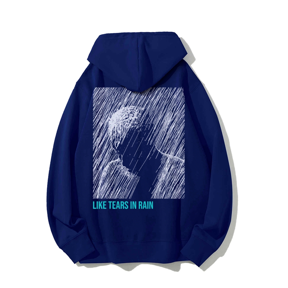 Like Tears In Rain Geek Printed Back Cotton Hoodie