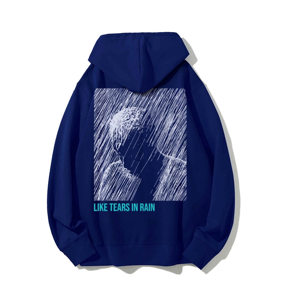 Like Tears In Rain Geek Printed Back Cotton Hoodie