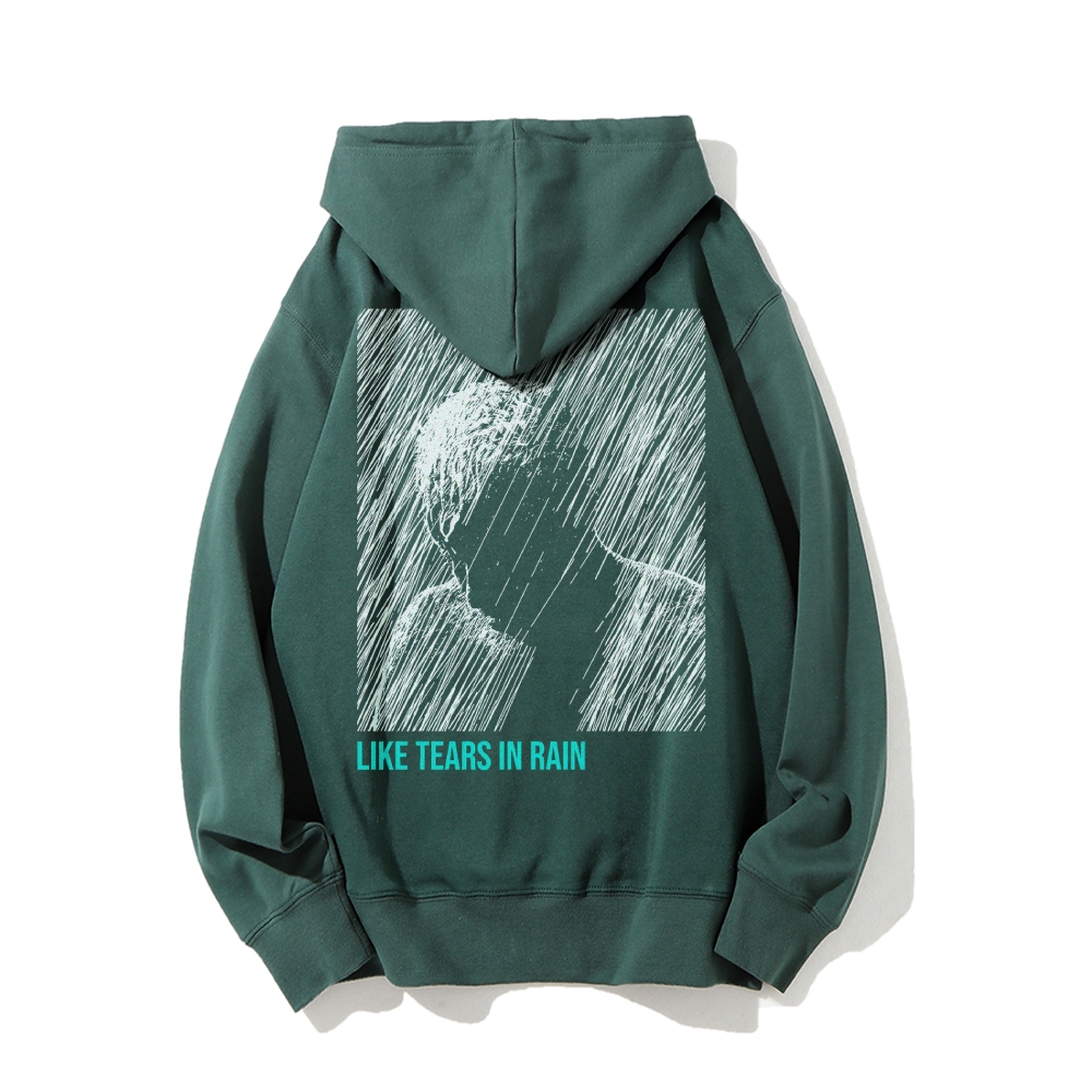 Like Tears In Rain Geek Printed Back Cotton Hoodie
