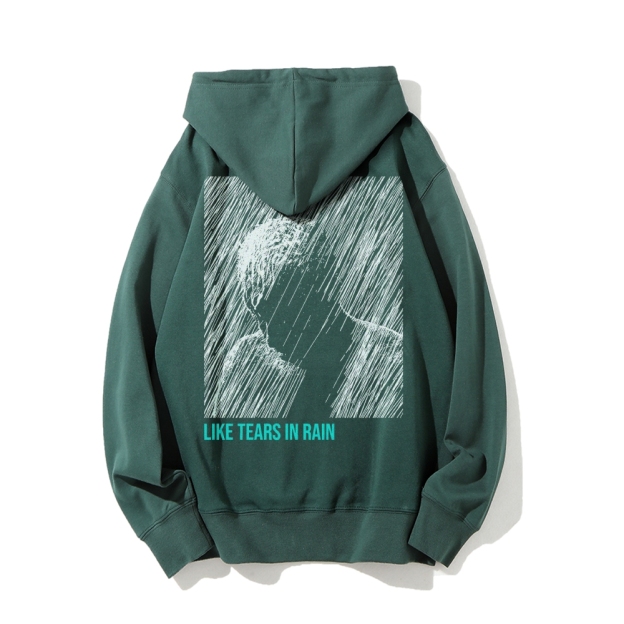 Like Tears In Rain Geek Printed Back Cotton Hoodie