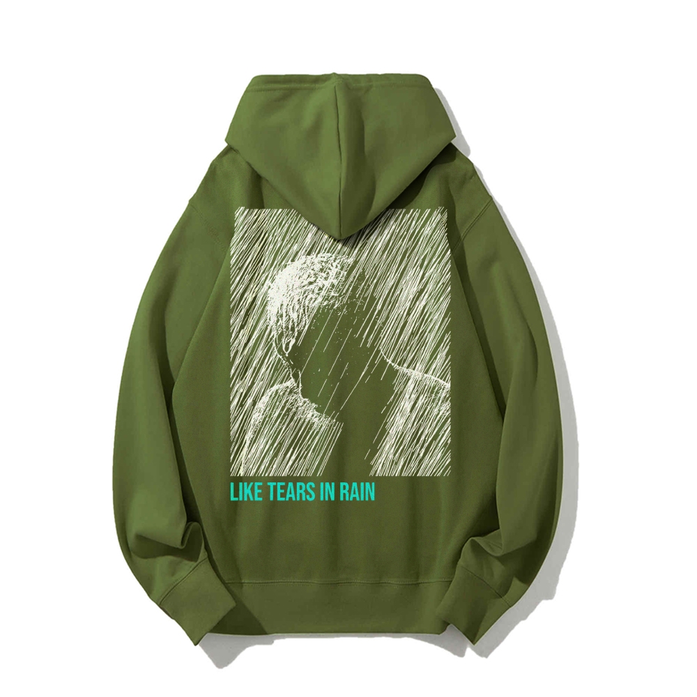 Like Tears In Rain Geek Printed Back Cotton Hoodie