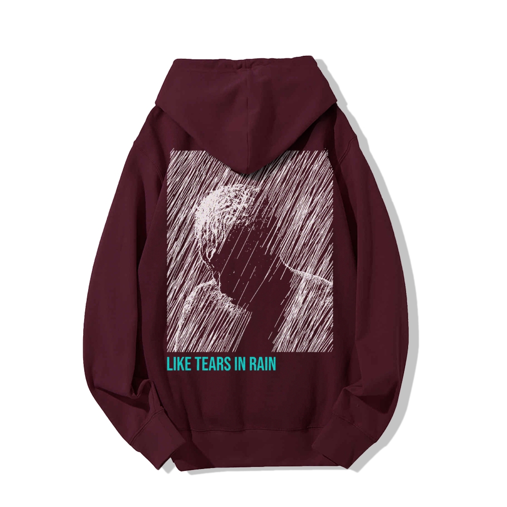 Like Tears In Rain Geek Printed Back Cotton Hoodie