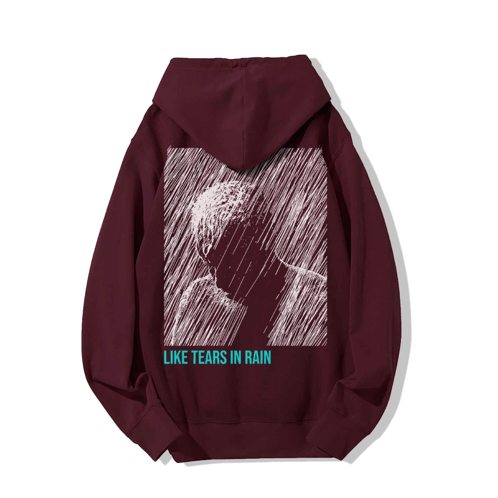 Like Tears In Rain Geek Printed Back Cotton Hoodie