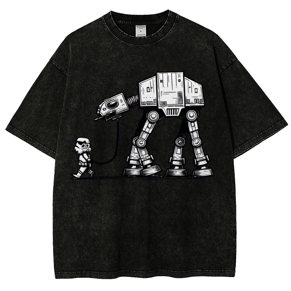 Empire Robot Dog-Star Battles Vintage Distressed T-shirt-"Star Wars"