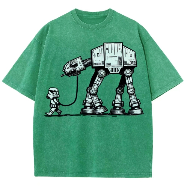 Empire Robot Dog-Star Battles Vintage Distressed T-shirt-"Star Wars"