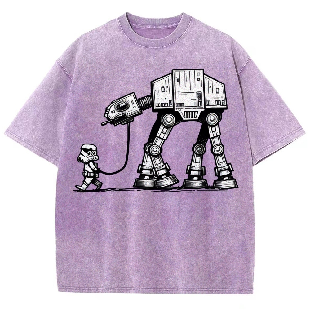 Empire Robot Dog-Star Battles Vintage Distressed T-shirt-"Star Wars"