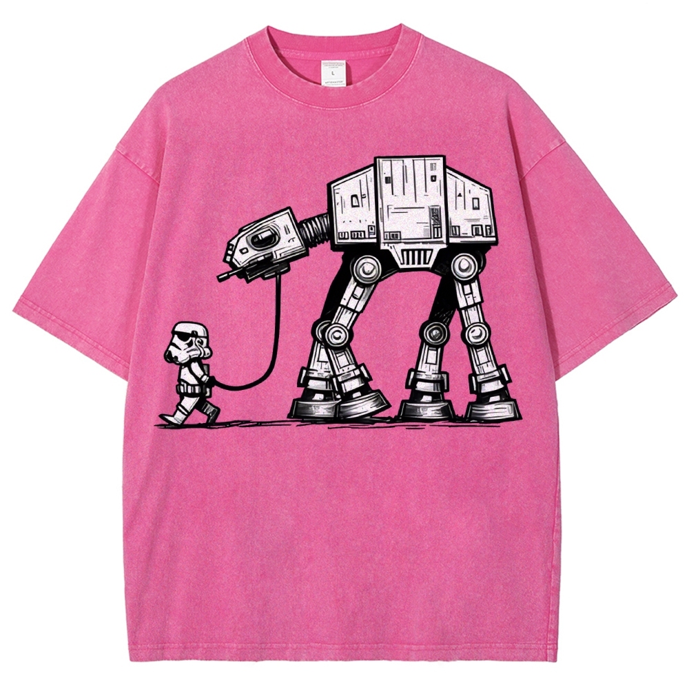 Empire Robot Dog-Star Battles Vintage Distressed T-shirt-"Star Wars"